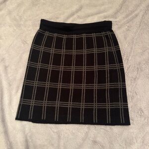 Willi Smith Classic Wool‎ Acrylic Blend Black Plaid Skirt Size Small